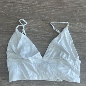 White silk cropped top